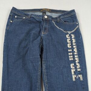 Southpole Jeans Womens 18 Blue Boot Cut Distressed Casual Streetwear Dark Wash